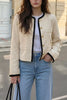 Contrast Trim Cropped Outerwear test