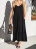 V-Neck Ruffled Hem Midi Cami Dress test