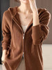 Drawstring Zip Up Long Sleeve Hooded Sweater test
