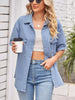 Collared Neck Short Sleeve Denim Jacket test