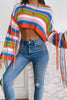 Fringe Striped Round Neck Knit Top test