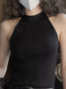 Sleeveless Mock Neck Ribbed Knit Tank Top test