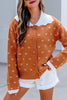 Peter Pan Collar Colorblock Long Sleeve Knitwear Cardigan test