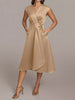 Satin Wrap Midi Dress with Pockets