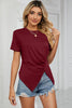 Ruched Round Neck Short Sleeve T-Shirt test