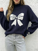Bowknot Pattern Mock Neck Sweater test