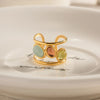 18K Gold-Plated Gemstone Open Cuff Ring test