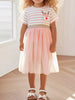 Children's Striped Tulle Dress with Reindeer Applique test
