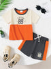 Children's Vintage Style Color Block T-Shirt & Shorts Set test