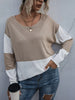Color Block Round Neck Sweater test