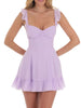 Ruffled Hem Sweetheart Neck Dress test