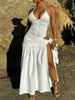 Halter Neck Ruched Bodysuit and Maxi Skirt Set test