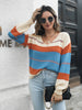 Striped V-Neck Drop Shoulder Sweater test