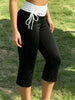 High-Waisted Ruched Drawstring Capri Pants test
