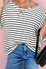 Stripe Half Sleeve Scoop Neck Top test