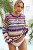 Angel Wings Multicolored Stripe Round Neck Cover-Up test