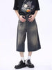 Men's Full Size Vintage Wash Wide Leg Denim Shorts Plus Size test