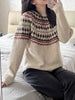 Vintage Fair Isle Pattern Knit Pullover Sweater test