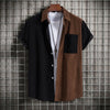 Men's Plus Size Classic Color Block Short Sleeve Shirt test