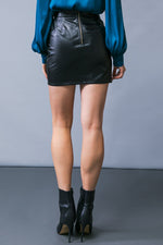 RUN FREE BABE FAUX LEATHER MINI SKIRT