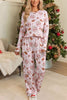 Abstract Christmas Print Long Sleeve Two Piece Lounge Set test