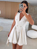 Double-Breasted V-Neck Mini Dress