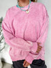 Mineral Wash Crossed Crew Neck Drop Shoulder Loose Sweatshirt test