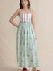 Floral Striped Maxi Cami Dress with Tie Straps test
