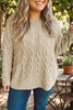 Plus Size Oversized Cable Knit Long Sleeve Round Neck Sweater test