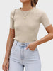 Round Neck Short Sleeve Knit Top test
