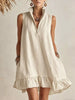 Sleeveless Zipper-Neck Ruffle Hem Mini Dress test
