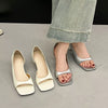 Open Toe Flare Heels Sandals test