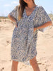 Plus Size Floral Print V-Neck Loose Fit Dress test