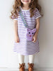 Children's Striped Casual Dress with Cat Bag test