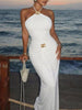 Backless Ruched Halter Neck Maxi Dress test