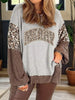 Color Block Leopard Contrast Letter Graphic Christmas Sweatshirt test