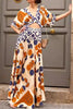Geometric Print V-Neck Maxi Dress with Cutout Detail test