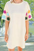 Openwork Crochet Round Neck Half Sleeve Dress test