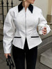 Contrast Collar Zip-Up Jacket test