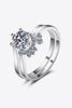 Moissanite Rhodium-Plated Two-Piece Ring Set test