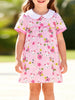 Children's Bunny & Floral Print Peter Pan Collar Dress test