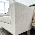 56 Inch Modern Boucle Accent Bench with Round Pillows
