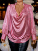 Plus Size Cowl Neck Long Sleeve Blouse test