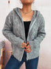 Cable Knit Hooded Zip-Up Cardigan test