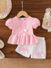 Children's Bow Ribbed Top and Shorts Set test