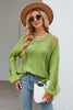 Openwork Round Neck Dropped Shoulder Knit Top test