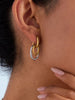 Stainless Steel Two-Tone Interlocked Hoop Earrings test