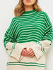Striped Mock Neck Long Sleeve Sweater test