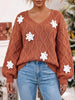 Snowflake Textured V-Neck Sweater test