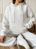 Waffle Knit Hoodie with Drawstring Details test